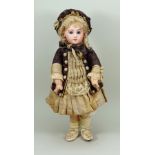 Beautiful all original Depose Jumeau bisque head Bebe doll, size 9, French circa 1885,