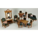 Schneegas Dolls House furniture, German 1890s,