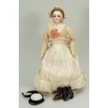 Francois Gauthier bisque shoulder head fashion doll, French circa 1870,