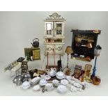 Dolls House kitchen cabinet and Kitchenalia,