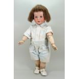 Large S.F.B.J 247 bisque head character toddler doll, French circa 1910,