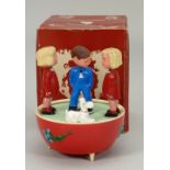 Boxed Lovable Playmates wind-up musical box with figures, West German 1950s,