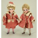 A pair of miniature all bisque dolls, German circa 1890,