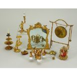 Gilt metal Dolls House miniatures, 1880s,