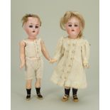 A Pair of small Kestner 192 bisque head dolls, German circa 1910,