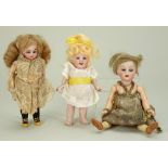 Miniature Simon & Halbig bisque head doll, German circa 1910,