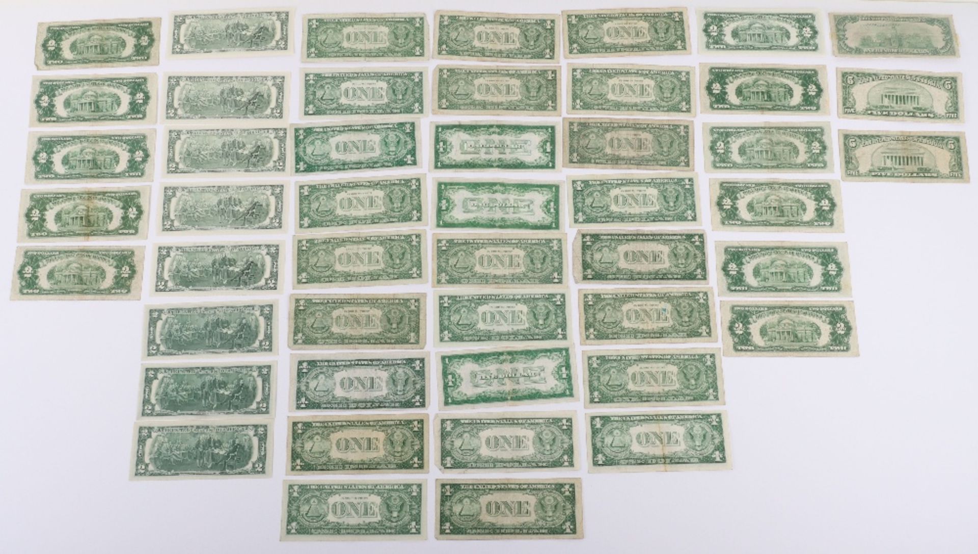 Selection of USA banknotes, including 1929 One Hundred Dollar, two 1928 G Two Dollar notes - Image 2 of 2