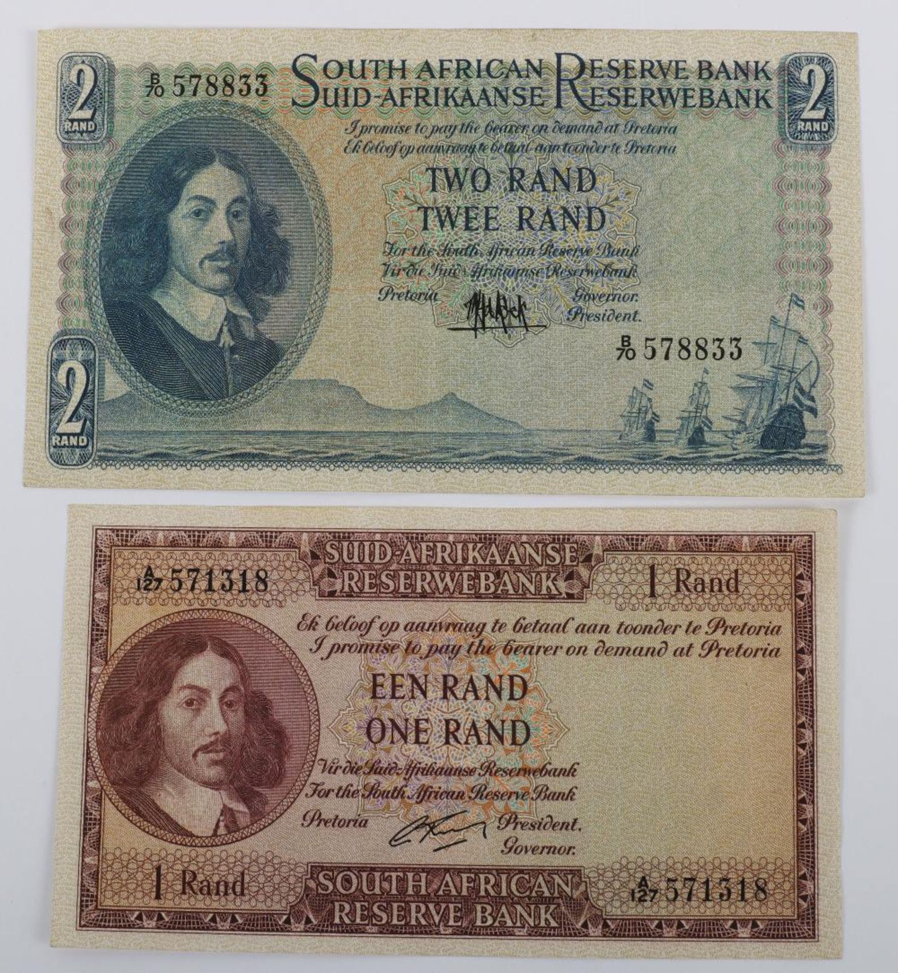 South Africa, ‘Bilingual’ Rands, 1961, One and Two Rand - Image 2 of 3