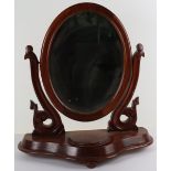 A 19th century good quality mahogany toilet mirror