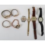 Mixed lot of wristwatches, including a ladies Omega 9ct gold, (23.27g), another gents 9ctg (38g)