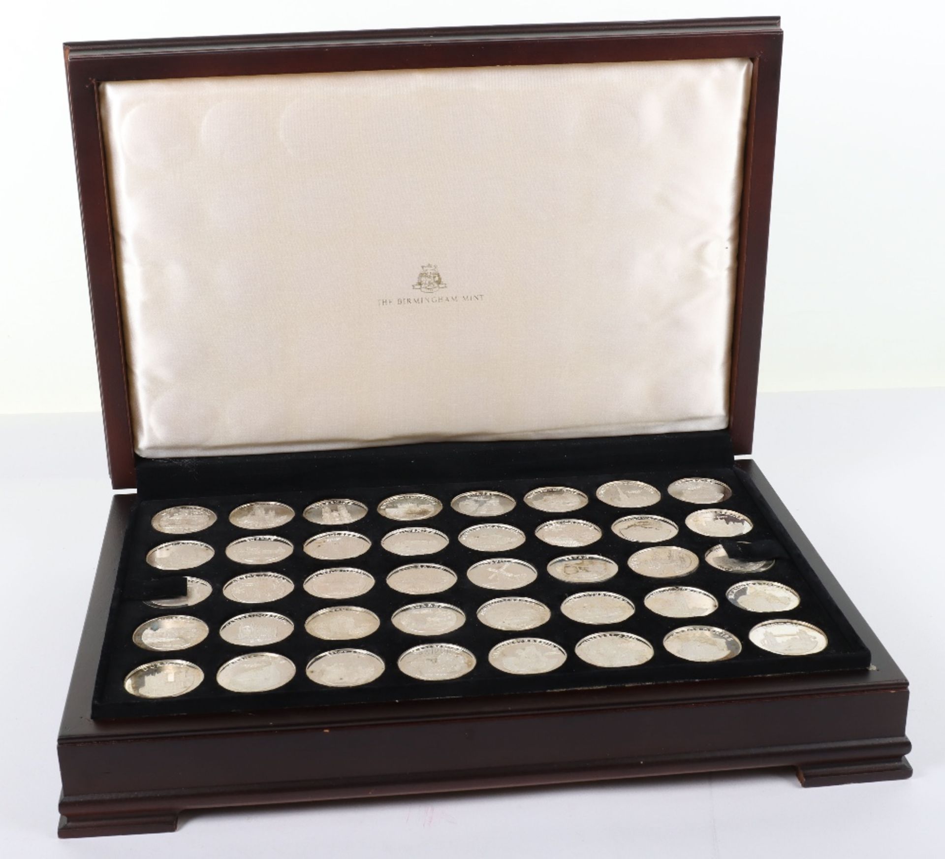 A set of forty silver medallions, The Ancient Counties of England