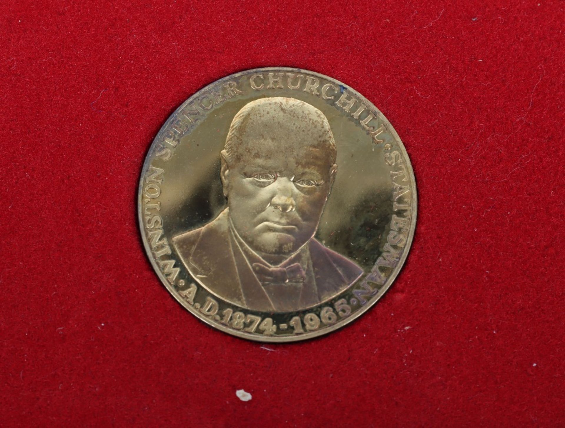 A set of twelve silver gilt medallions, Centenary of Sir Winston Churchill - Image 6 of 6
