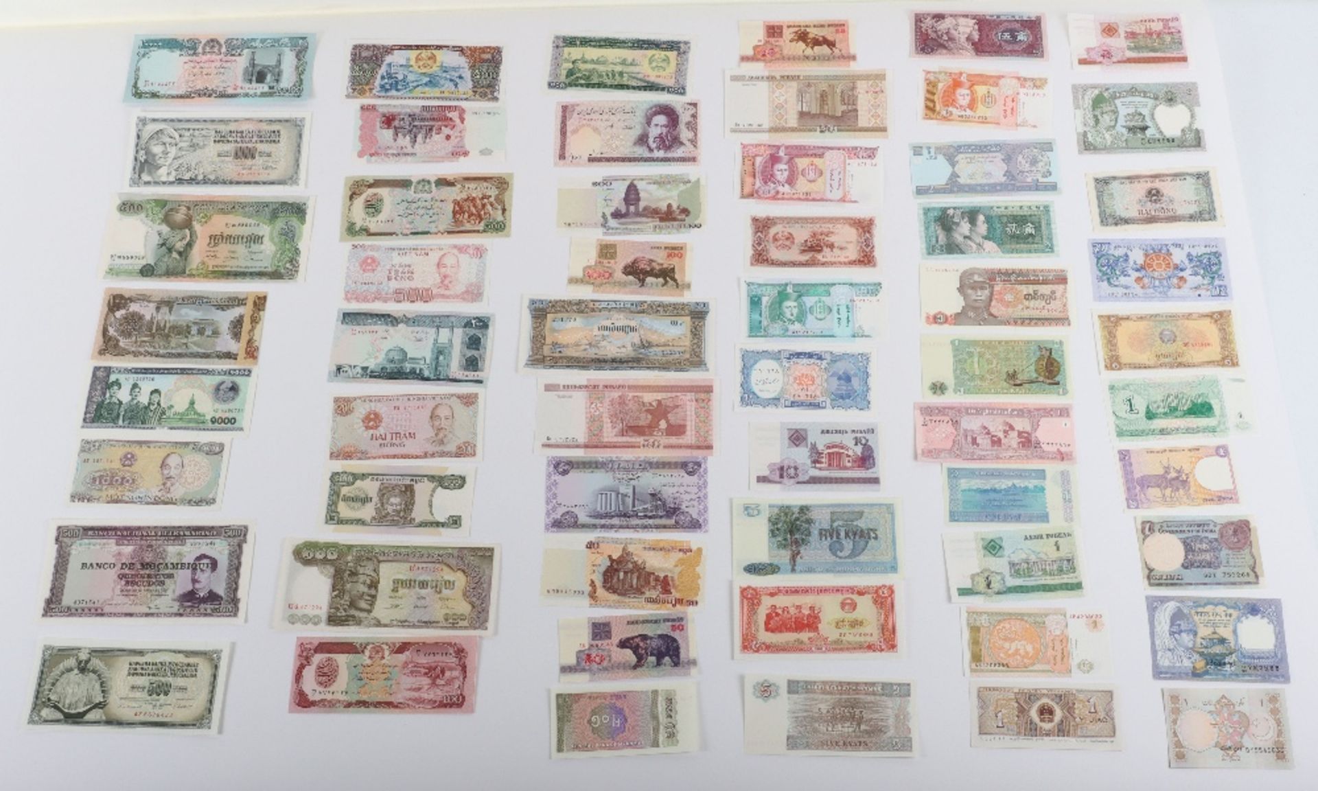 Various banknotes, Iran, India, Afghanistan, Vietnam, Cambodia, Myanmar - Image 2 of 2