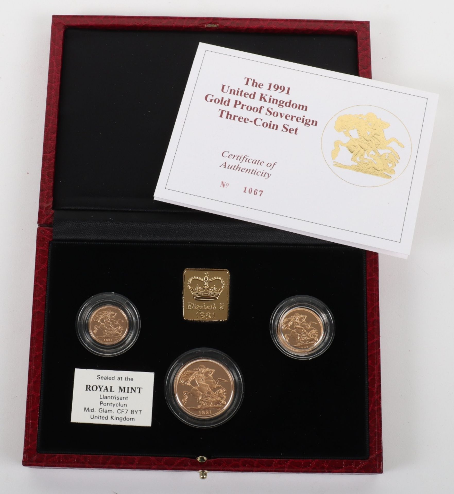 1991 Gold Proof Sovereign Three Coin Set