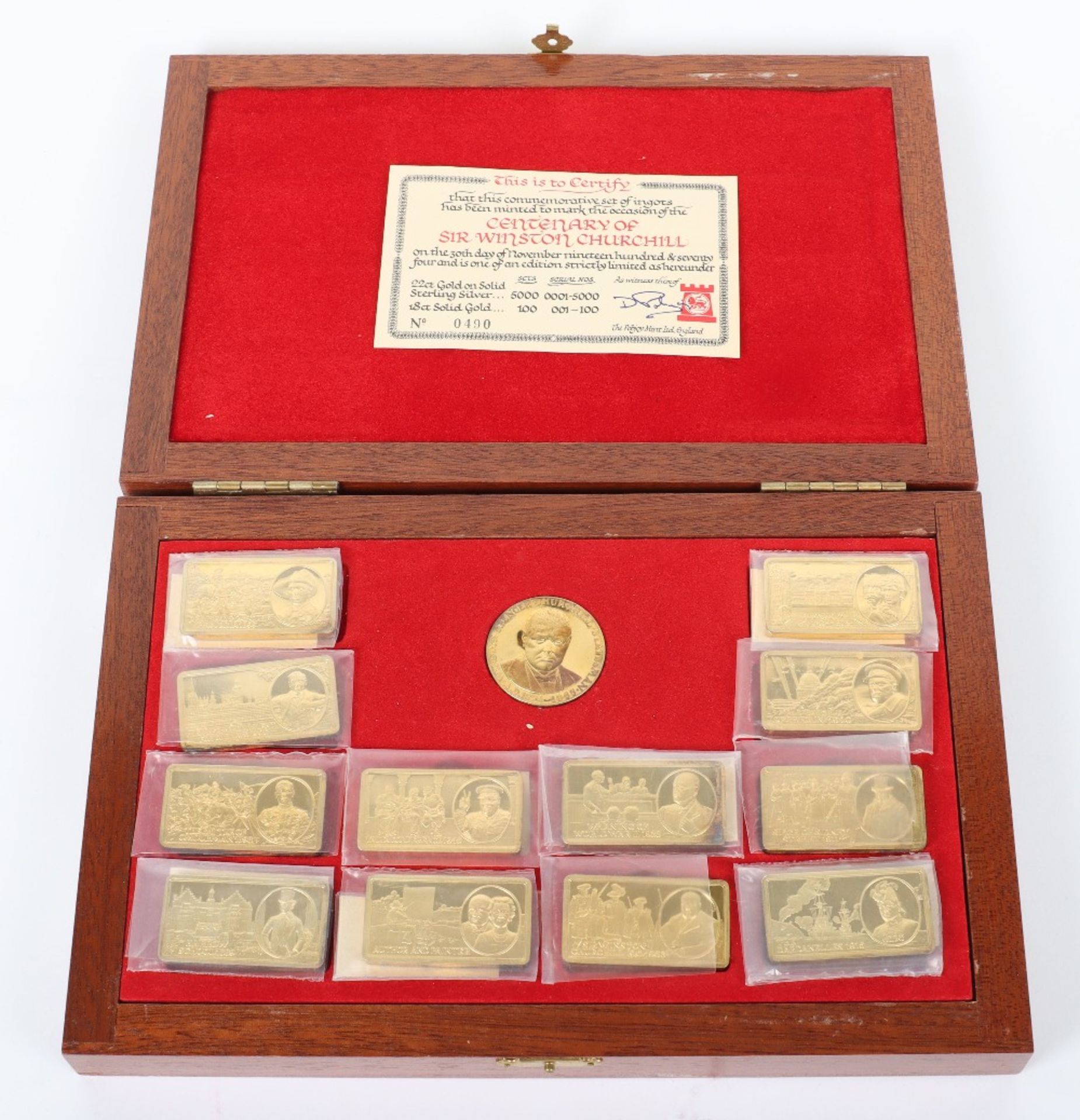 A set of twelve silver gilt medallions, Centenary of Sir Winston Churchill - Image 3 of 6