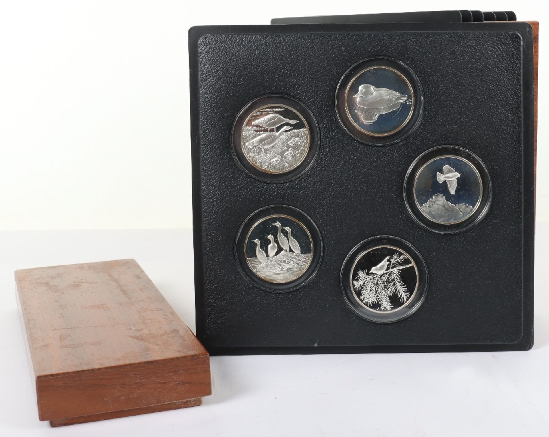 A set of thirty five silver medals, John Pinches, Peter Scotts British Birds