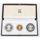 Central Bank of Swaziland, 1981 Diamond Jubilee King Sobhuza II gold and silver set