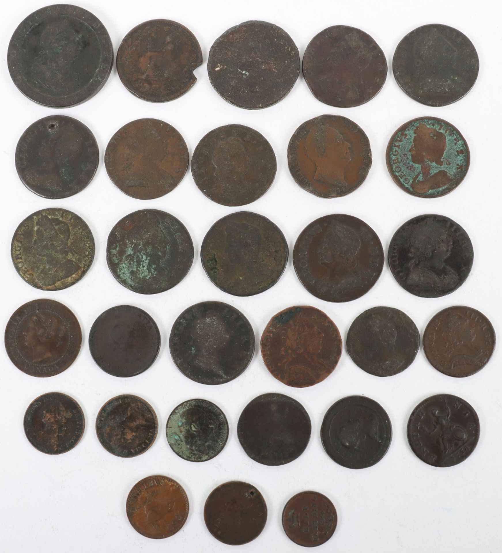 A good selection of GB copper coins