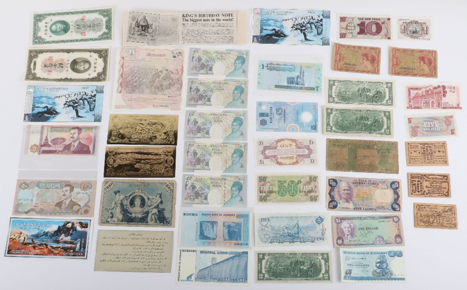 Selection of GB and world banknotes, including five Five Pound notes with washable HB serial numbers - Image 4 of 4