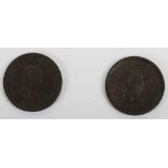 Two George III (1760-1820) Halfpenny, 1806