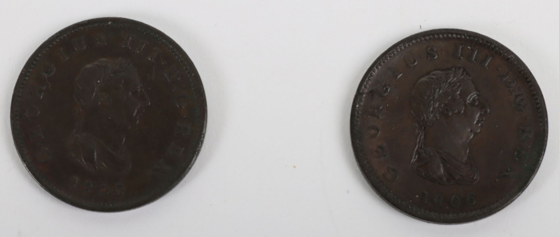 Two George III (1760-1820) Halfpenny, 1806