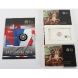 Three 2009 Quarter Sovereigns and a 2014 Fortieth-Ounce Britannia