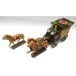 David Hawkins Collection Elastolin 70mm scale German Army roofed tinplate Ambulance Wagon