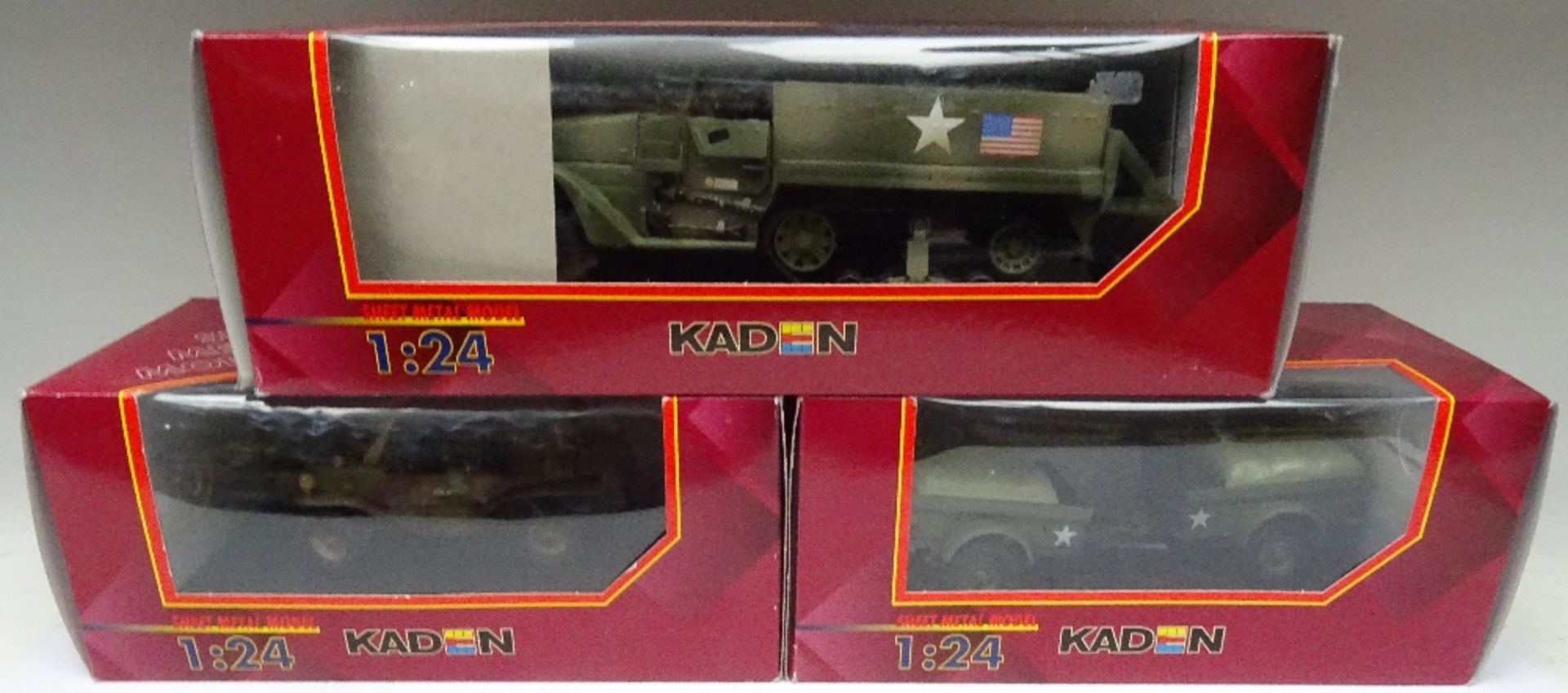 Kaden 1/24 (70mm) tinplate vehicles: M3 Half Track, Tunis - Image 3 of 3