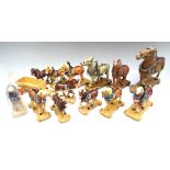 David Hawkins Collection Elastolin Large scale to 100mm toy Cart Horses