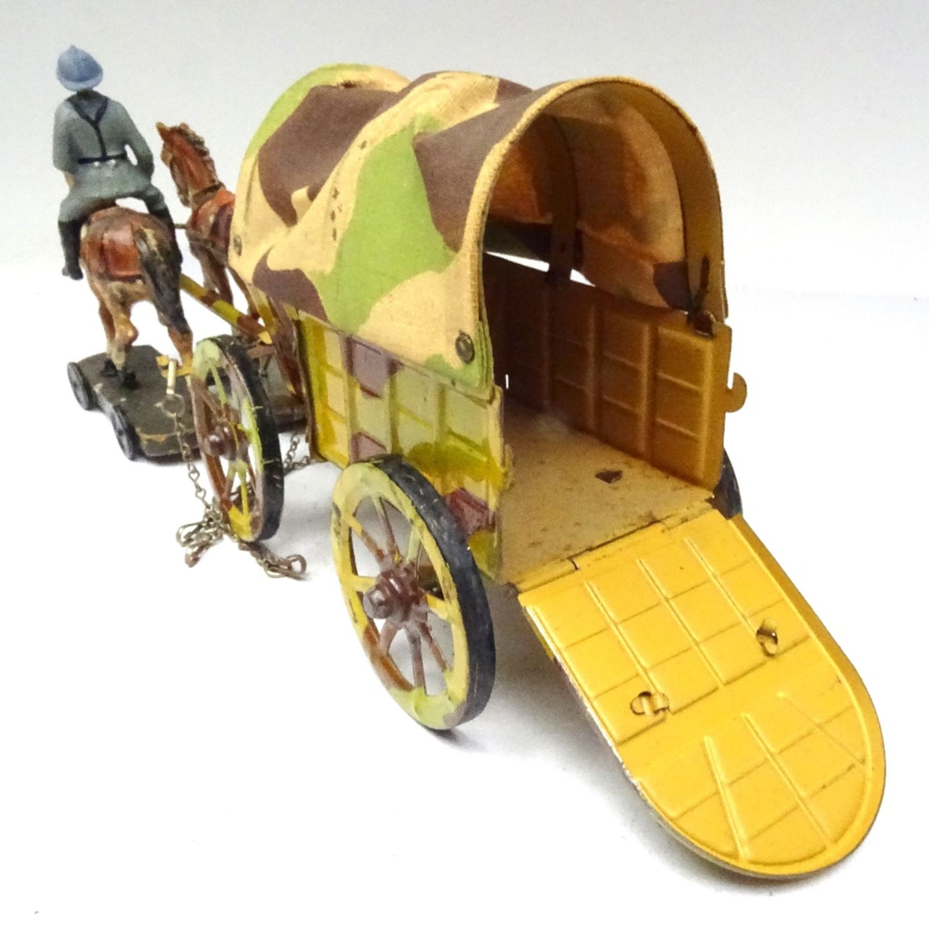 David Hawkins Collection Elastolin 70mm scale French Army covered tinplate Wagon - Bild 4 aus 4