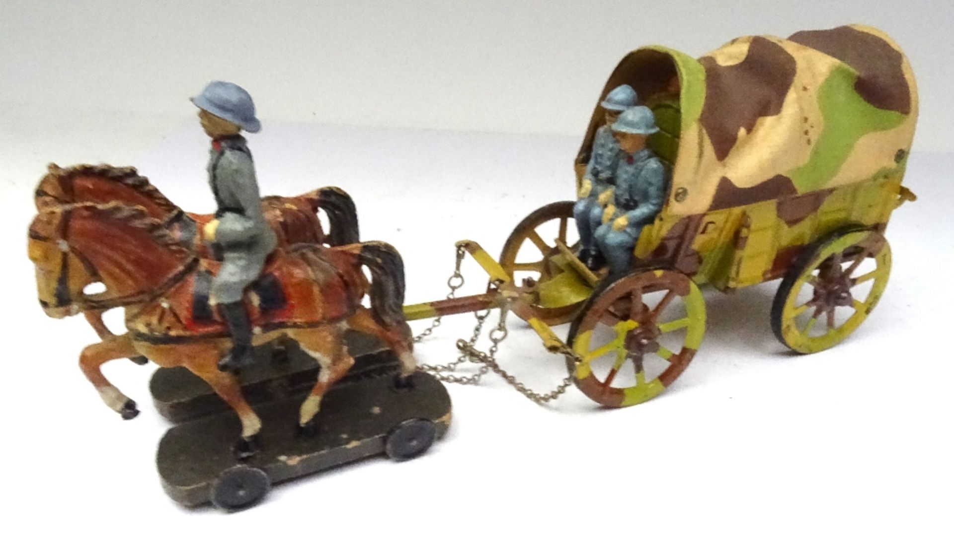 David Hawkins Collection Elastolin 70mm scale French Army covered tinplate Wagon - Bild 3 aus 4