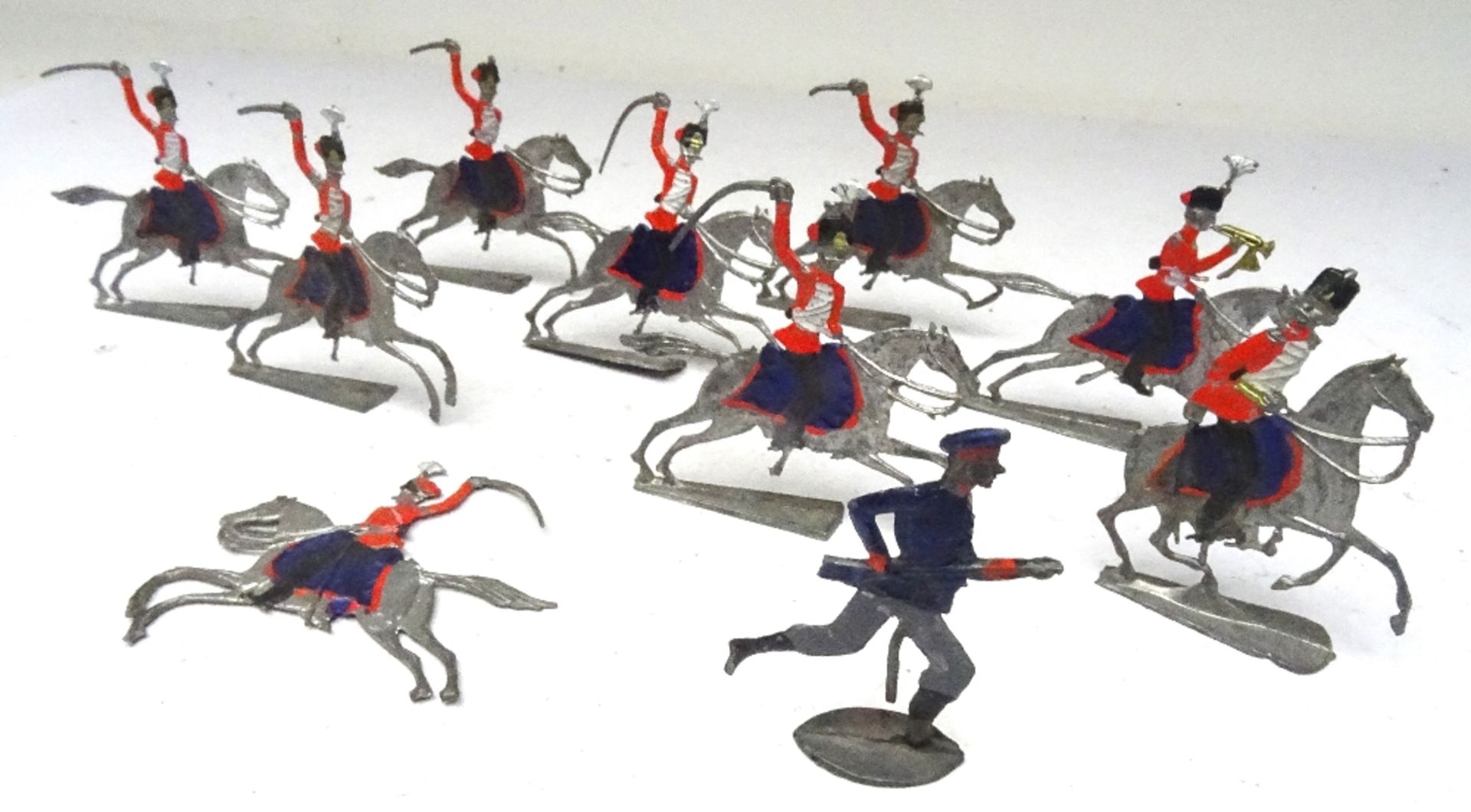 28mm scale German flat figures: British mounted Life Guards - Image 7 of 15