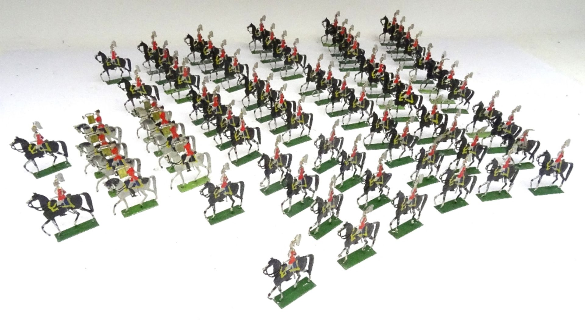 28mm scale German flat figures: British mounted Life Guards - Image 5 of 15