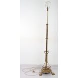 Late 19th century Art Nouveau style gilt brass standard lamp