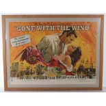 Gone With The Wind British Film Quad Poster, re-release