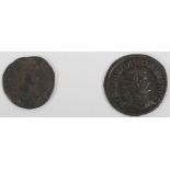 A Constantine II Follis and a Maximian follis