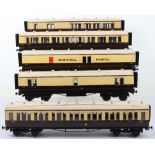 Milbro 0 gauge wooden bodied GWR bogie coaches