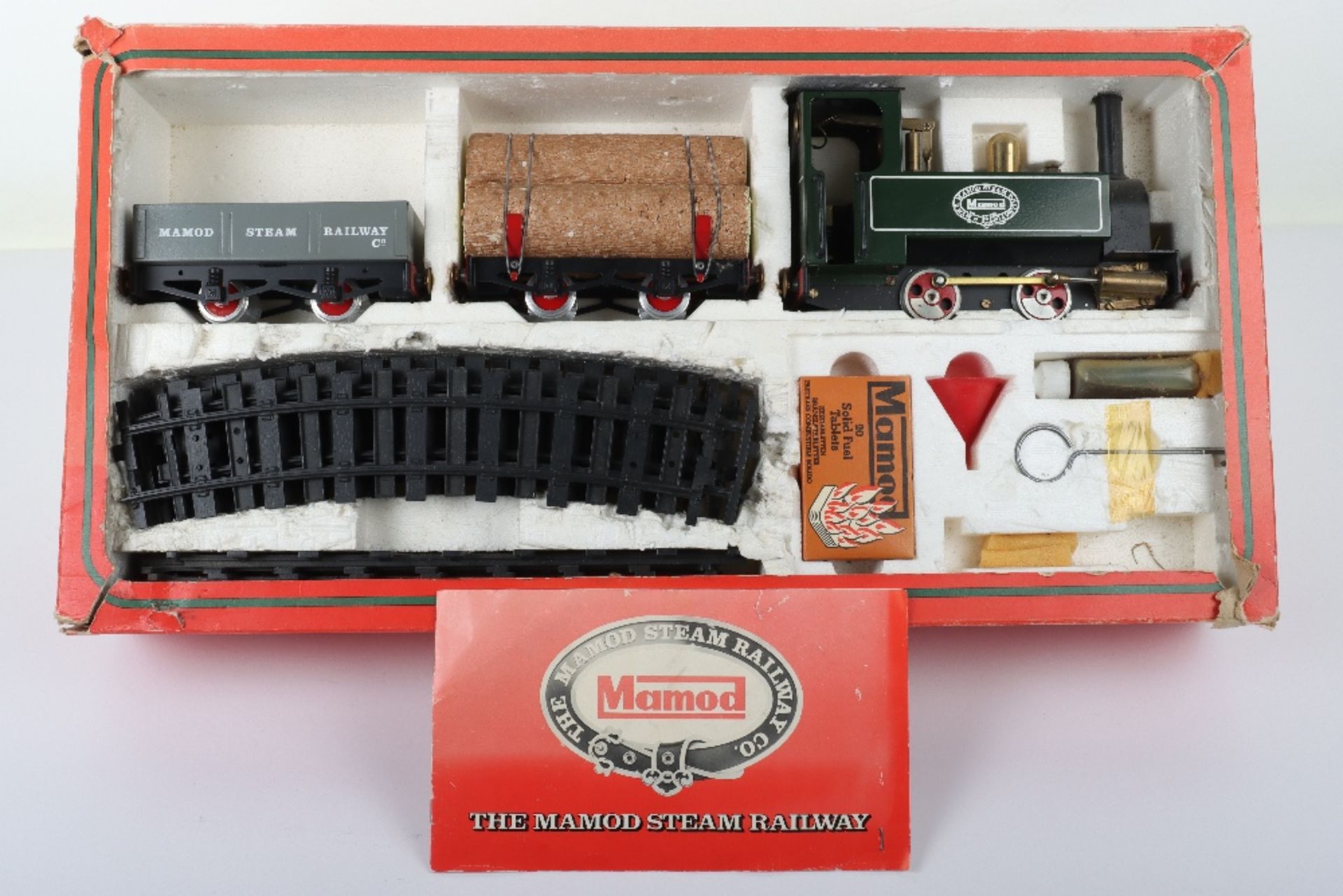 A boxed RS1 The Mamod Live Steam Railway Company Goods Train Set