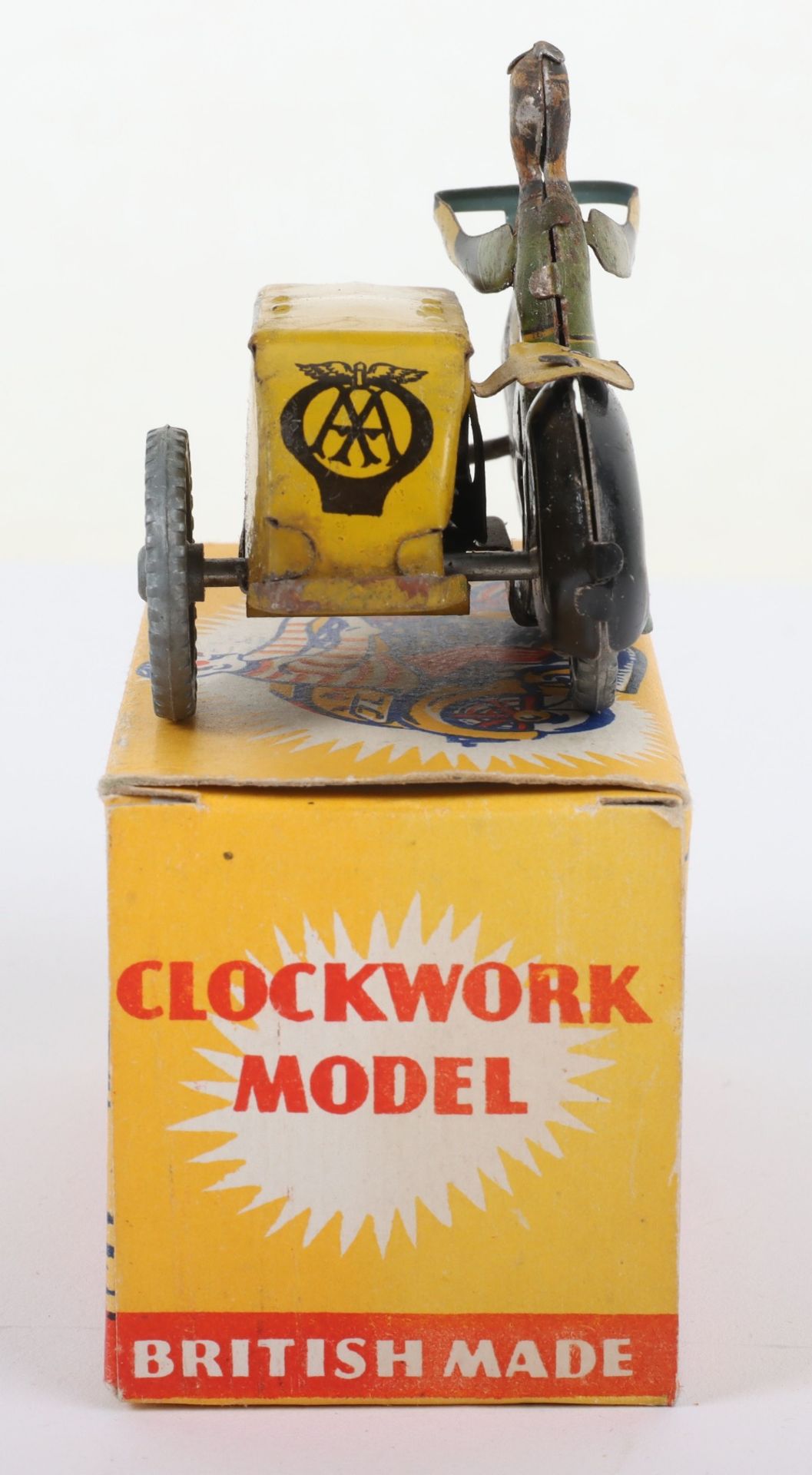 Scarce Boxed Mettoy Tinplate clockwork AA Motorcycle Combination - Bild 4 aus 4