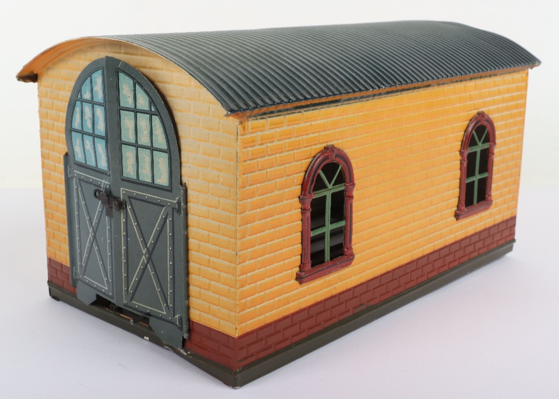 Bing tinplate 0 gauge Engine shed, 1920s - Bild 4 aus 6