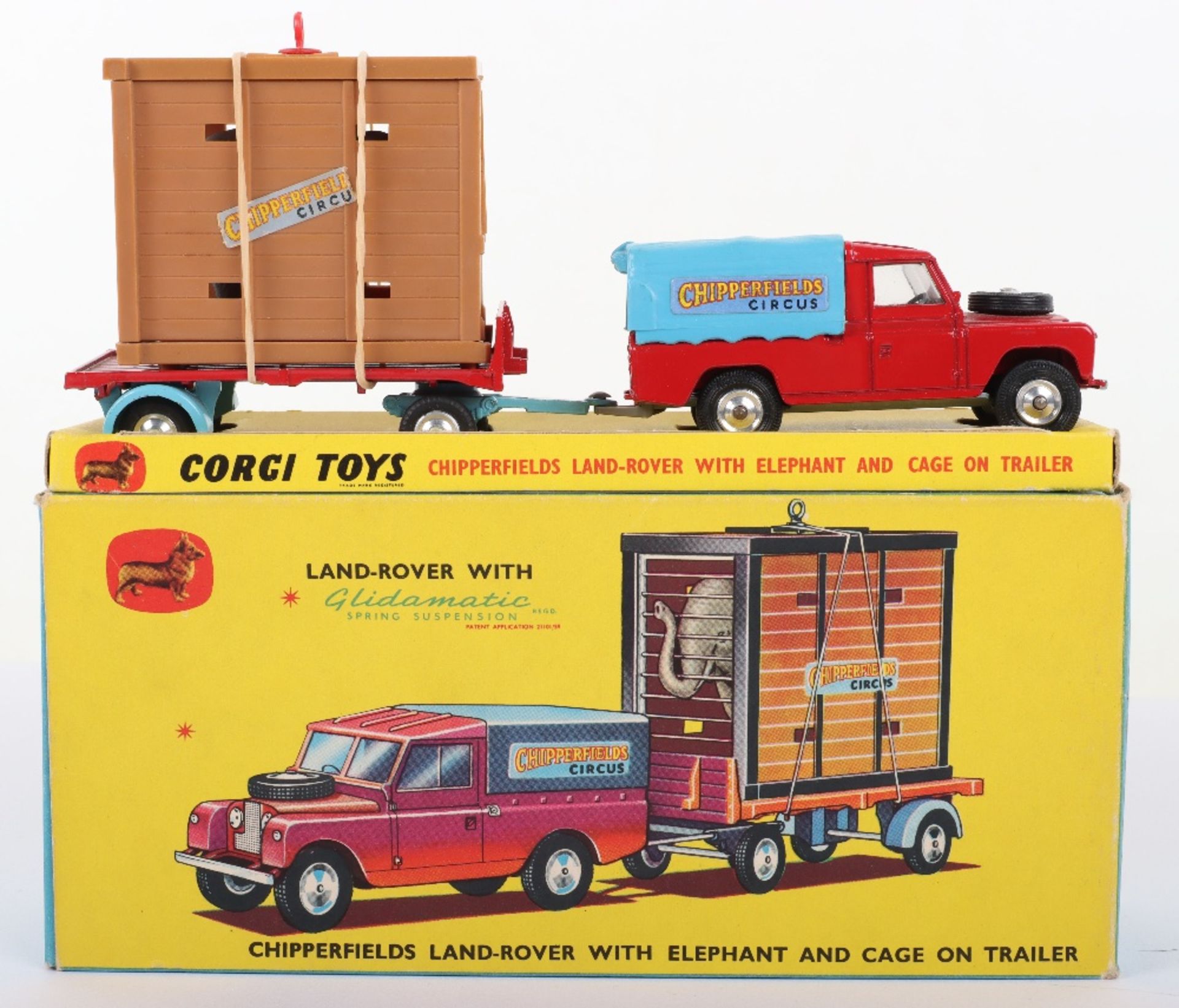 Corgi Toys Gift Set 19 Chipperfield’s Circus Land-Rover with Elephant and Cage on Trailer - Bild 2 aus 4