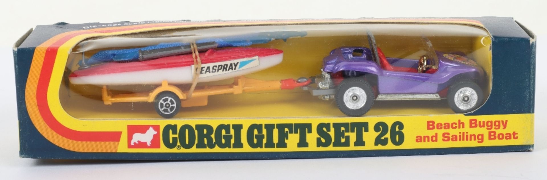 Corgi Toys Whizzwheels Models, Gift set 26 Beach buggy and sailing boat