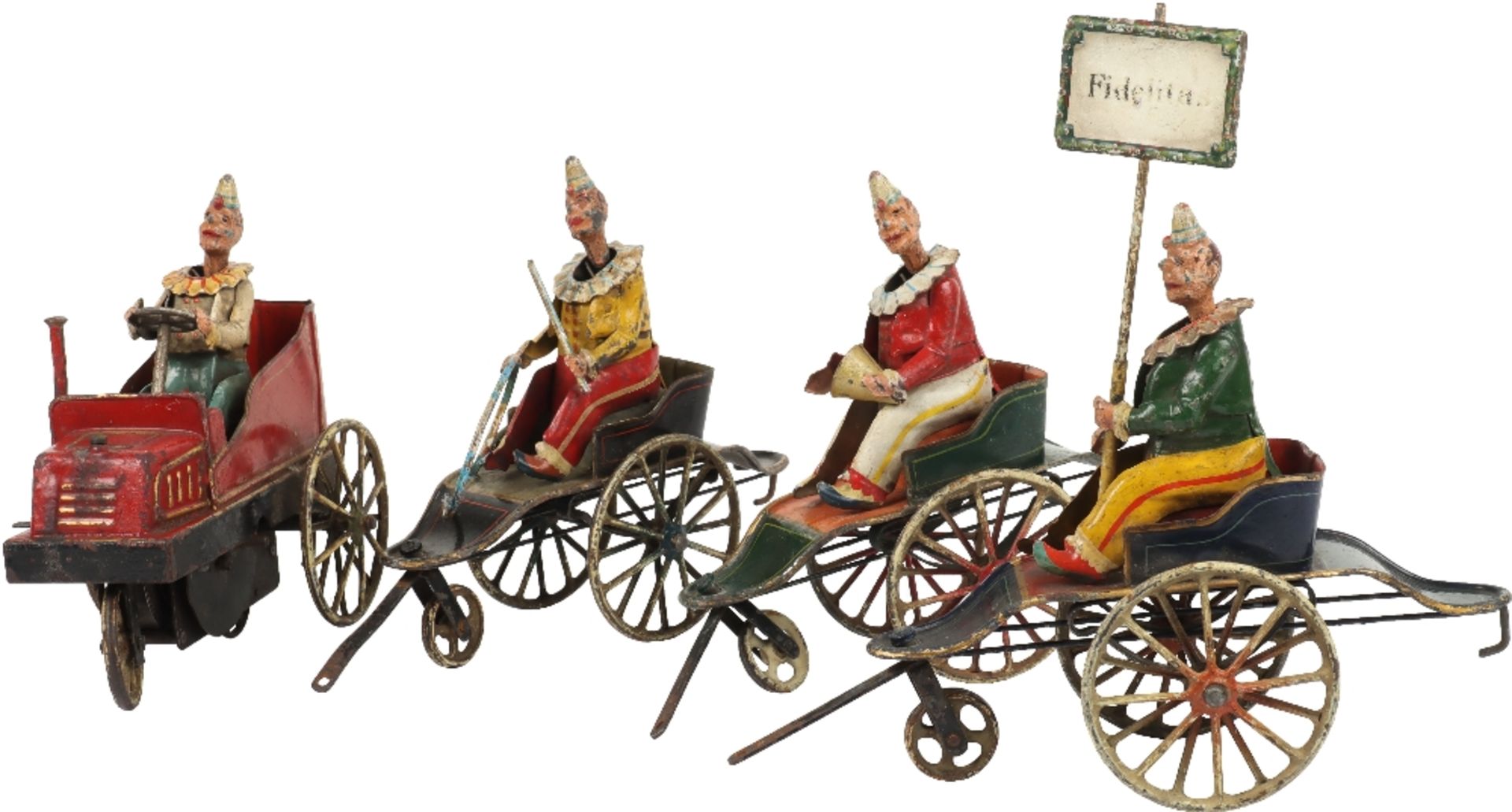 Extremely rare Marklin ‘Fidelitas’ tinplate clockwork Clown Car Train, German circa 1909