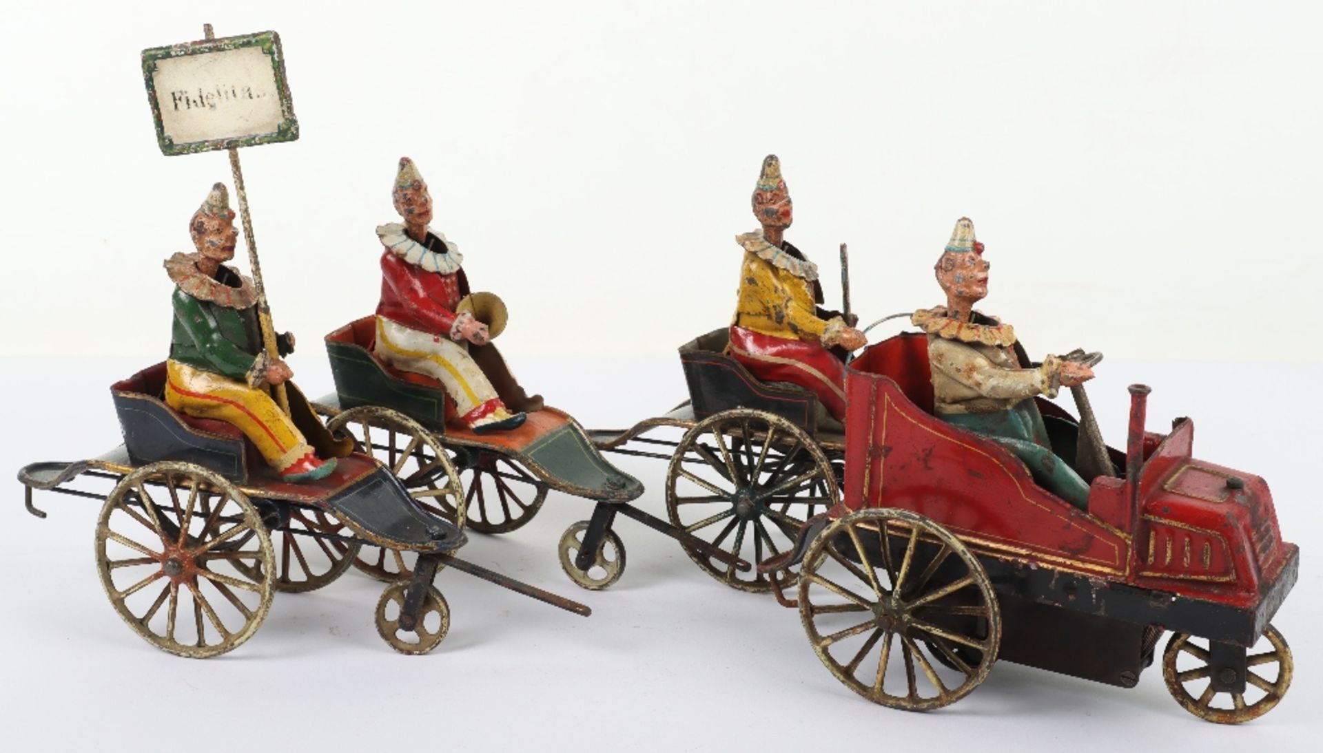 Extremely rare Marklin ‘Fidelitas’ tinplate clockwork Clown Car Train, German circa 1909 - Bild 3 aus 40