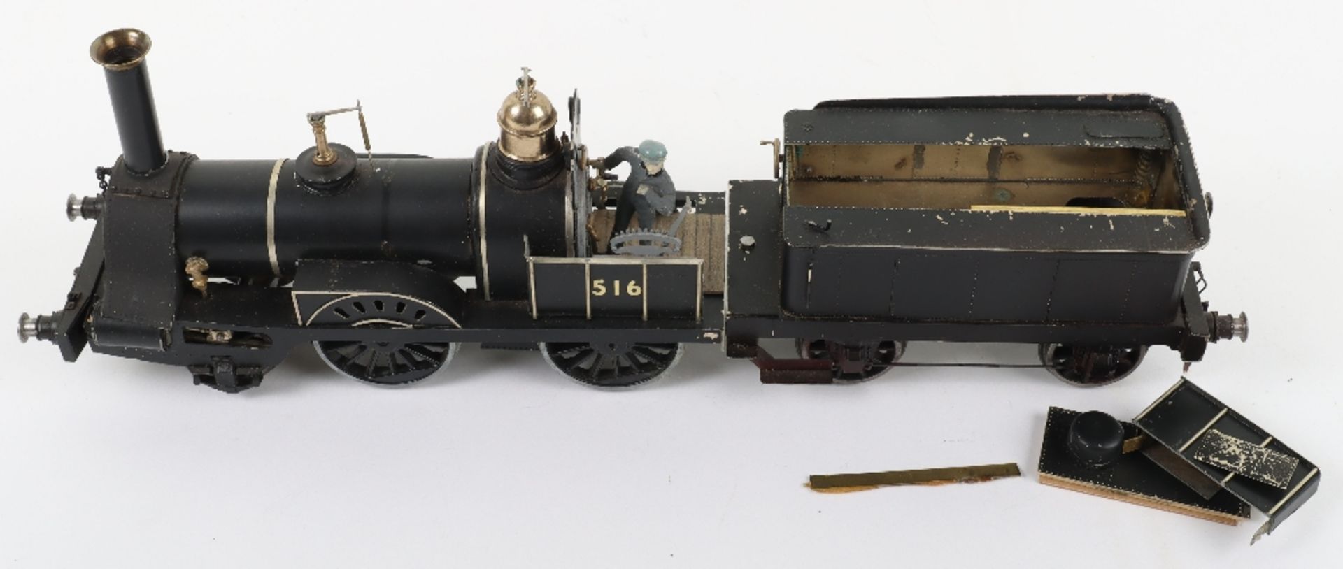 Near complete kit/scratch built gauge 1 2-4-0 Crew locomotive 516 and tender - Bild 2 aus 7