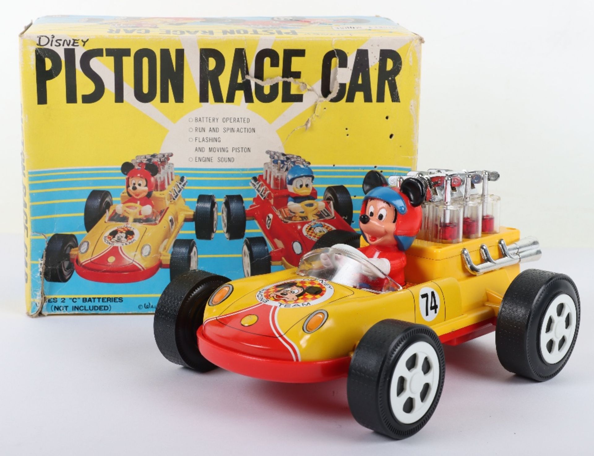 Masudaya (Japan) Disney Piston Race Car Mickey Mouse