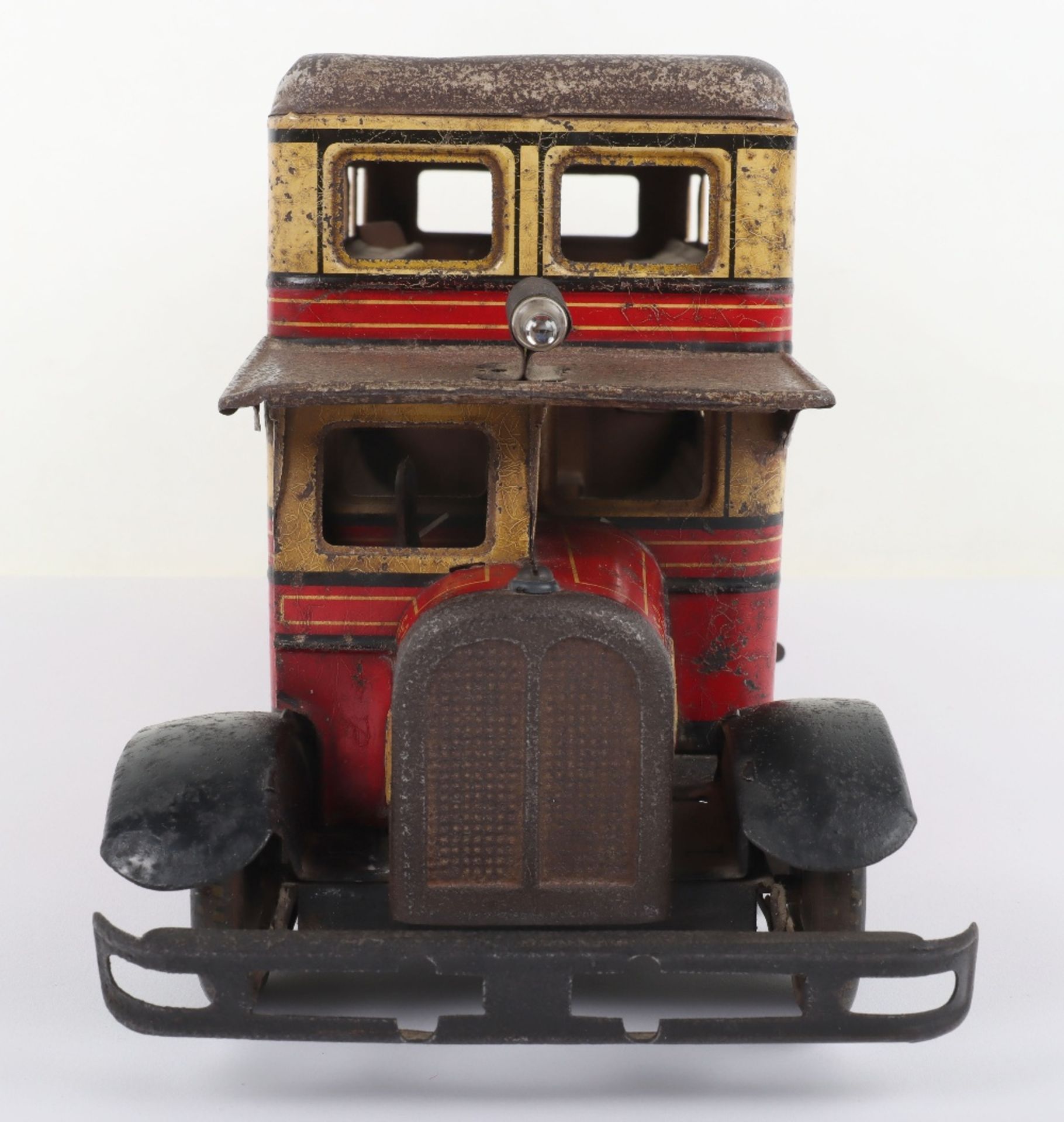 A Gunthermann tinplate clockwork General Double Decker bus with electric light, 1930s - Bild 6 aus 7