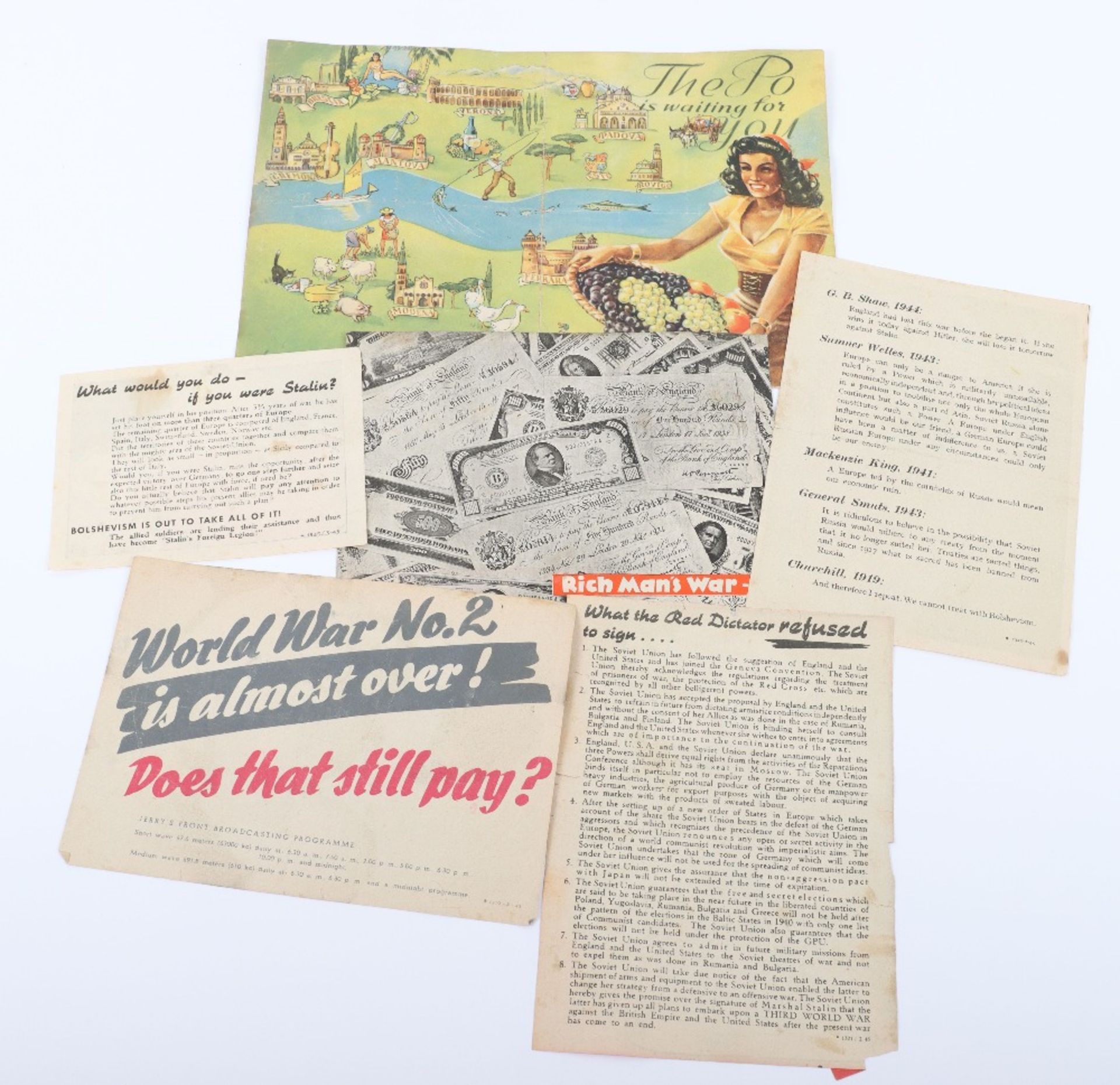 Interesting Selection of WW2 Propaganda Leaflets from the Italian Campaign - Bild 2 aus 5