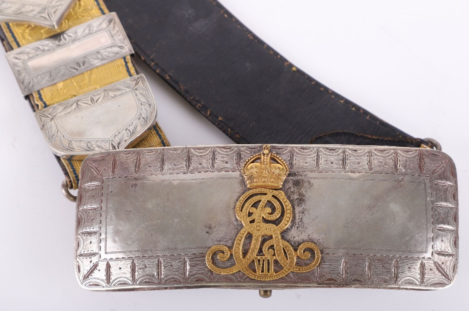 Edward VII Officers Silver Pouch and Cross Belt of the Royal Gloucestershire Hussars - Image 3 of 8