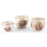 Three Bruce Bairnsfather Jardiniere Ceramic ‘Old Bill’ Pots